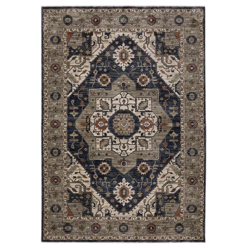 Eliana ELI07 Blue/ Grey Indoor Area Rug - 3'3" x 5'