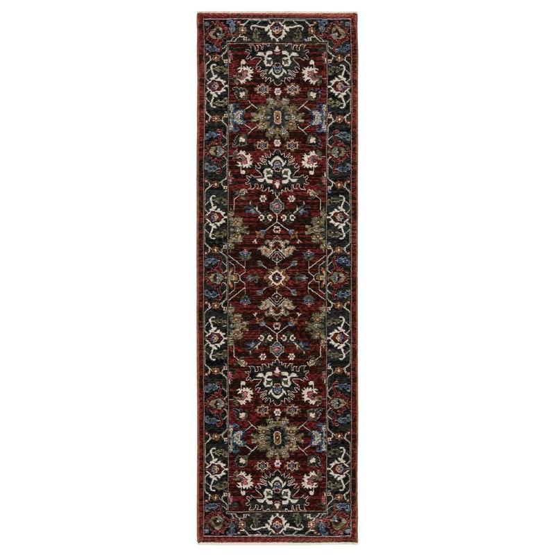 Hastings HA03V Red/ Multi Indoor Area Rug - 2'3" x 7'6"