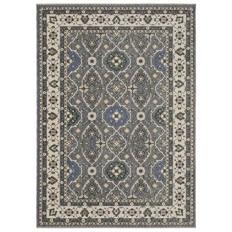 Hastings HA07H Blue/ Grey Indoor Area Rug - 7'10" x 10'10"