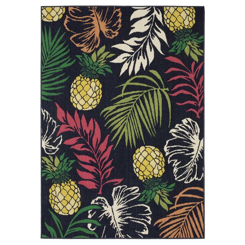 Havana HAV07 Navy/ Multi Indoor/Outdoor Area Rug - 3'3" x 5'