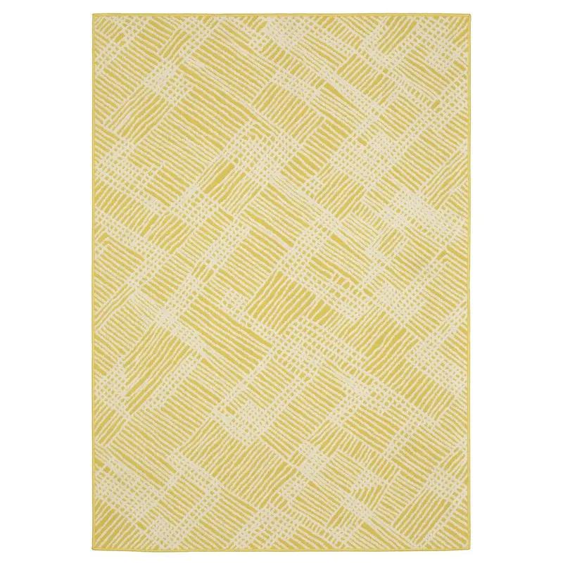 Havana HAV08 Yellow/ Ivory Indoor/Outdoor Area Rug - 5'3" x 7'3"