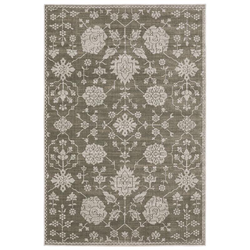Intrigue INT01 Grey/ Light Grey Indoor Area Rug - 5'3" x 7'6"