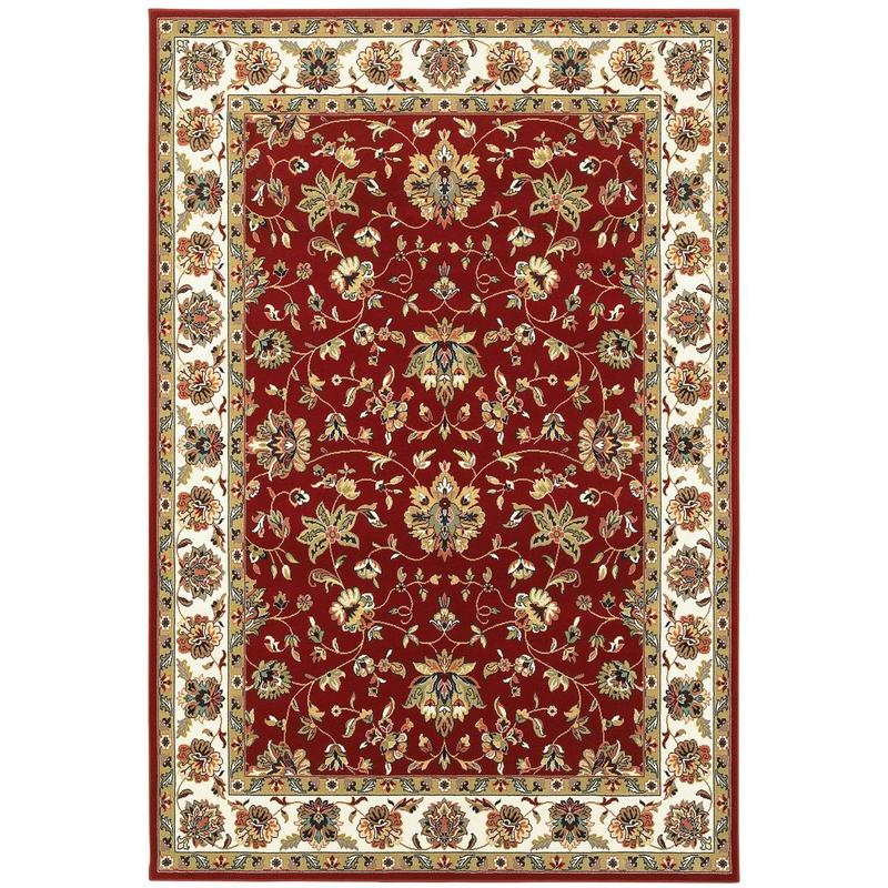Kashan 4929R Red/ Ivory Indoor Area Rug - 1'10" x 3'