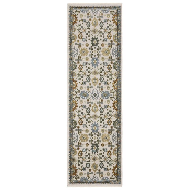 Keira KEI02 Ivory/ Multi Indoor Area Rug - 2'3" x 7'6"