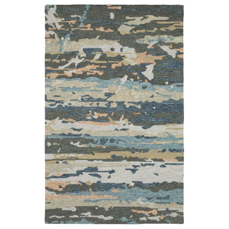 Kipton KIP01 Grey/ Blue Indoor Area Rug - 5' x 8'