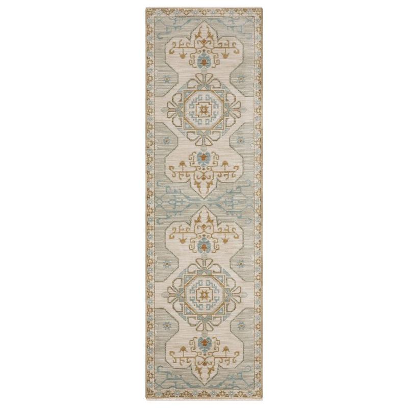 Maeve MAE09 Beige/ Grey Indoor Area Rug - 2'3" x 7'6"