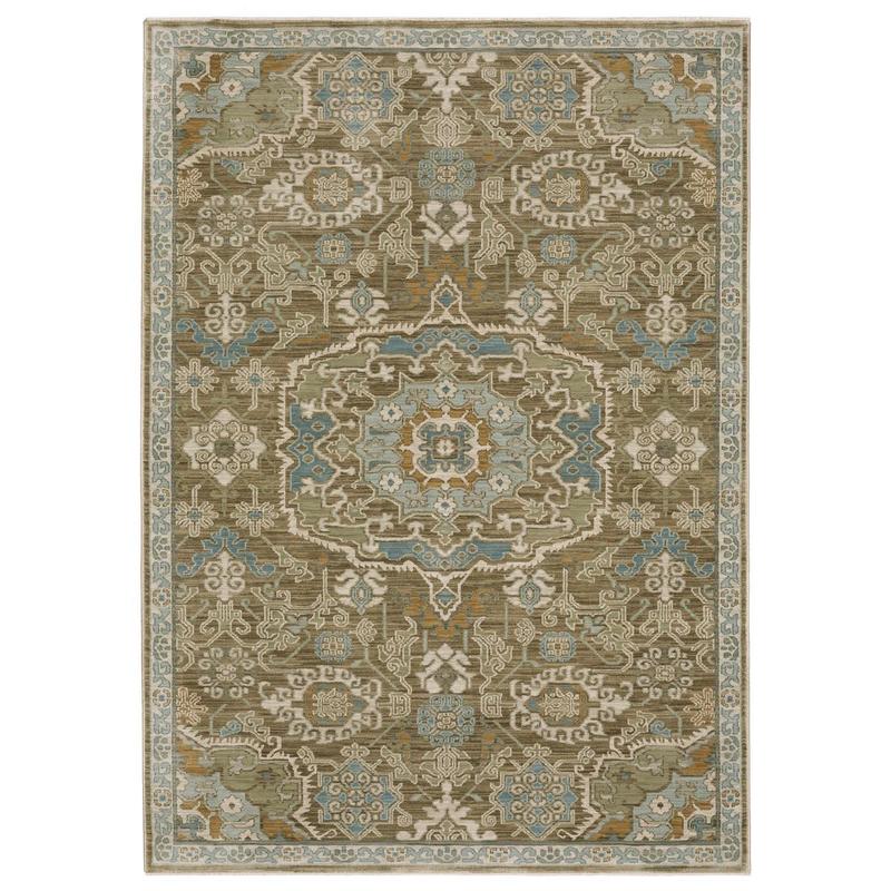Maeve MAE13 Brown/ Teal Indoor Area Rug - 3'3" x 5'